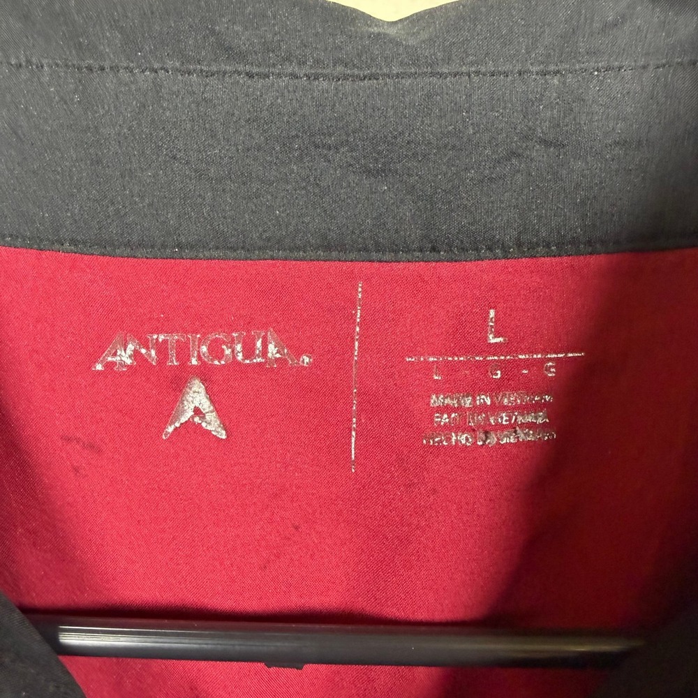 Antigua Oklahoma Sooners Shirt Mens Large Black Crimson Short Sleeve Button Down - Picture 6 of 9